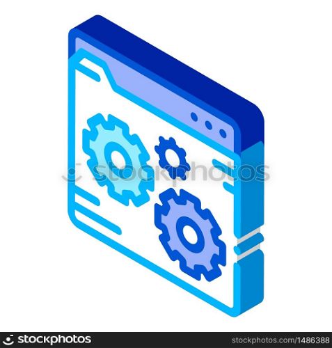 Fixing File Coding System vector isometric sign. color isolated symbol illustration. Fixing File Coding System Vector Thin Line Icon