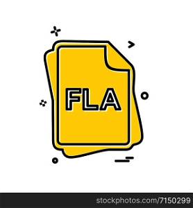 FLA file type icon design vector