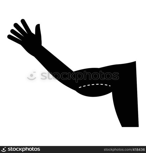 Flabby arm cosmetic correction icon. Simple illustration of vector icon for web. Flabby arm cosmetic correction icon, simple style