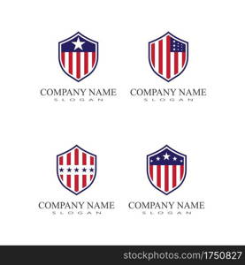 Flag american vector icon illustration design template