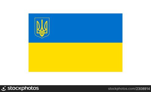 Flag and coat of arms of Ukraine. Yellow-blue flag and trident. National symbols of Ukraine. Vector. Flag and coat of arms of Ukraine. Yellow-blue flag and trident. National symbols of Ukraine. Vector illustration