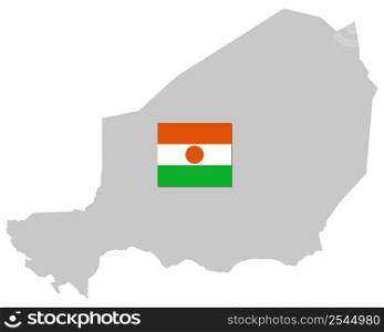 Flag and map of Niger