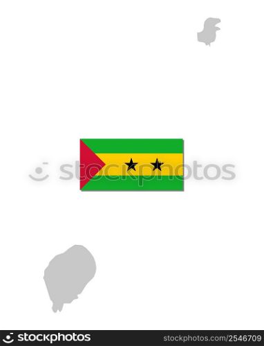 Flag and map of Sao Tome and Principe