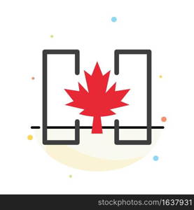 Flag, Autumn, Canada, Leaf Abstract Flat Color Icon Template