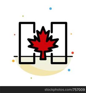 Flag, Autumn, Canada, Leaf Abstract Flat Color Icon Template