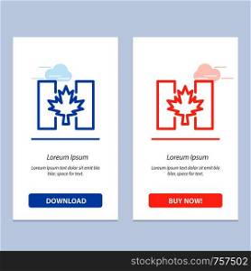 Flag, Autumn, Canada, Leaf Blue and Red Download and Buy Now web Widget Card Template