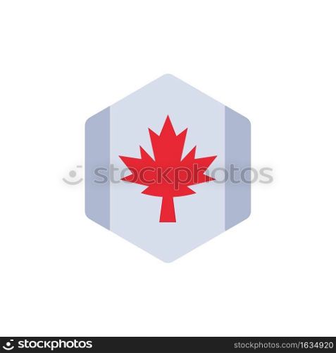 Flag, Autumn, Canada, Leaf, Maple  Flat Color Icon. Vector icon banner Template