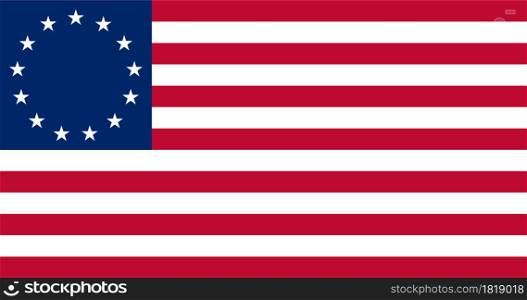 Flag Betsy Ross vector illustration symbol national country icon. Freedom nation flag Betsy Ross independence patriotism celebration design government international official symbolic object culture