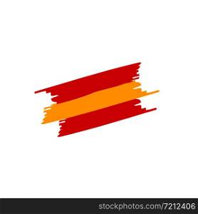 Flag brush Spain on white back. Vector
