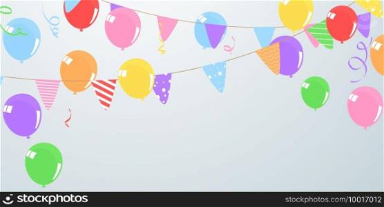 flag color balloons concept design template holiday Happy Day, background Celebration Vector illustration.