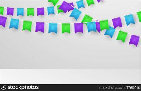 flag colorful concept design template holiday Happy Day, background Celebration Vector illustration.