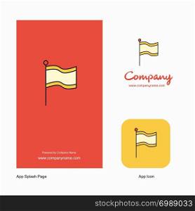 Flag Company Logo App Icon and Splash Page Design. Creative Business App Design Elements