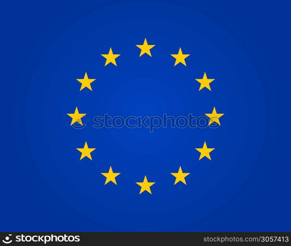 Flag eu. European union. Symbol of europe. Stars in round. Circle icon for schengen. Euro ring of community. Sign of parliament, standards and council of europa. Blue banner with yellow stars. Vector.. Flag eu. European union. Symbol of europe. Stars in round. Circle icon for schengen. Euro ring of community. Sign of parliament, standards and council of europa. Blue banner with yellow stars. Vector