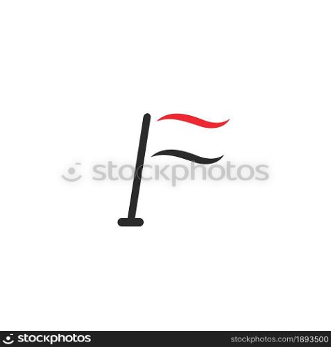 flag f letter icon vector illustration concept design sign