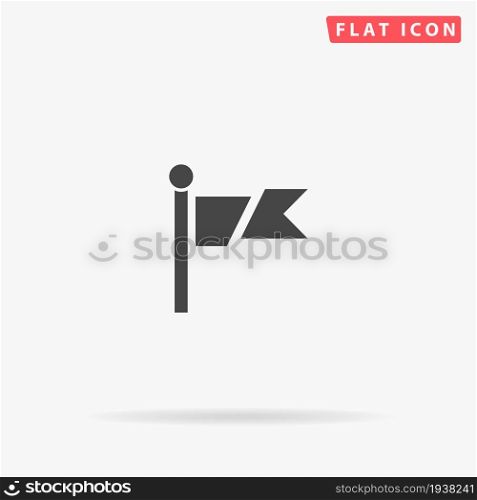 Flag flat vector icon. Glyph style sign. Simple hand drawn illustrations symbol for concept infographics, designs projects, UI and UX, website or mobile application.. Flag flat vector icon