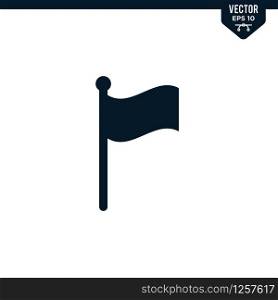 Flag icon collection in glyph style, solid color vector