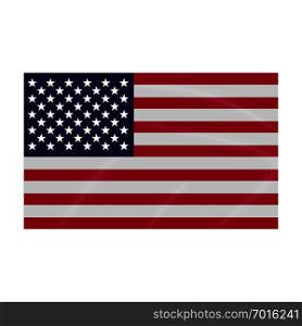 Flag icon, colored USA flag, flat icon, vector illustration of american flag. Flag icon, USA colored flag