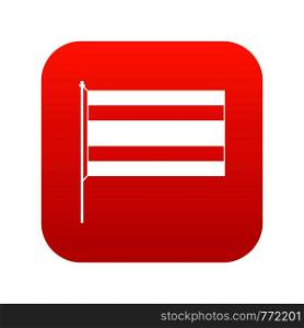 Flag icon digital red for any design isolated on white vector illustration. Flag icon digital red