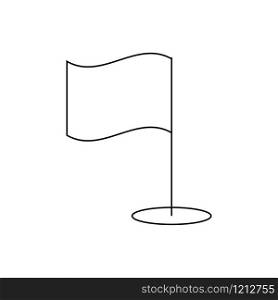 Flag icon in flat style. Pin vector illustration on white isolated background. Flagpole business concept.