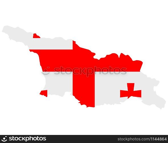 Flag in map of Georgia