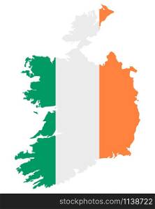 Flag in map of Ireland