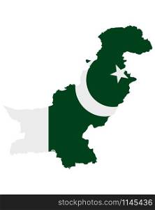 Flag in map of Pakistan