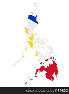 Flag in map of Philippines
