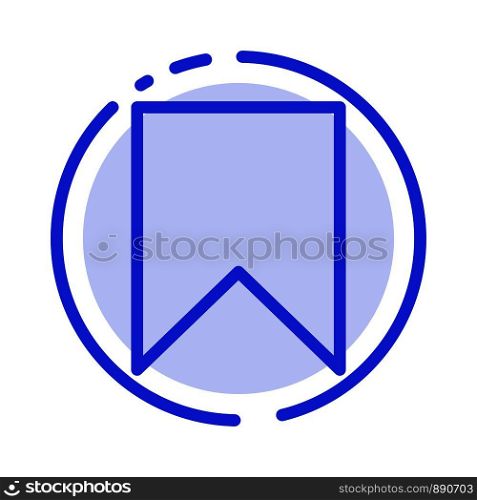 Flag, Instagram, Interface, Save, Tag Blue Dotted Line Line Icon