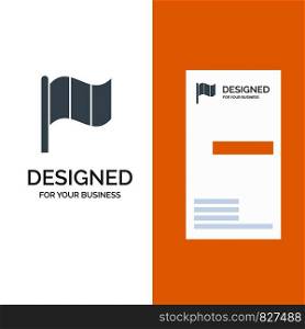 Flag, Ireland, Irish Grey Logo Design and Business Card Template