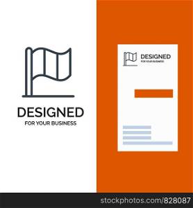 Flag, Ireland, Irish Grey Logo Design and Business Card Template