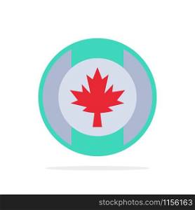 Flag, Leaf, Tree Abstract Circle Background Flat color Icon
