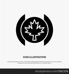 Flag, Leaf, Tree solid Glyph Icon vector