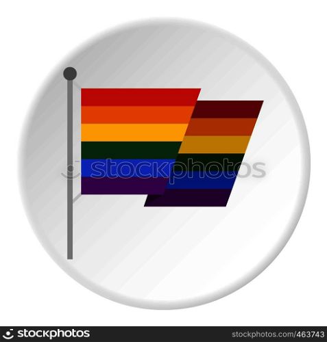 Flag LGBT icon in flat circle isolated vector illustration for web. Flag LGBT icon circle