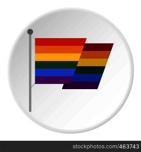 Flag LGBT icon in flat circle isolated vector illustration for web. Flag LGBT icon circle