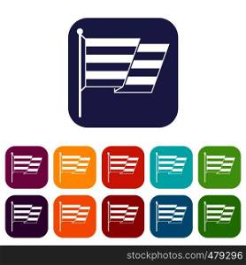 Flag LGBT icons set vector illustration in flat style in colors red, blue, green, and other. Flag LGBT icons set