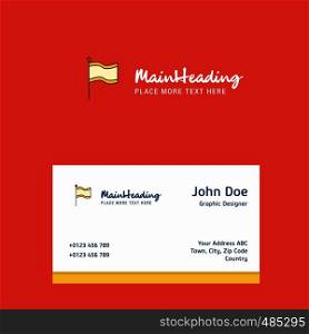 Flag logo Design with business card template. Elegant corporate identity. - Vector