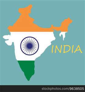 Flag map of india Royalty Free Vector Image