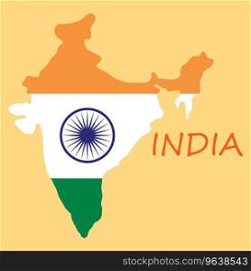Flag map of india Royalty Free Vector Image