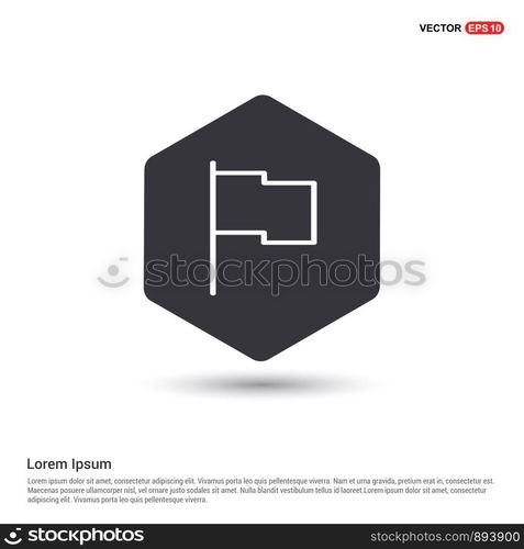 Flag mark icon Hexa White Background icon template - Free vector icon