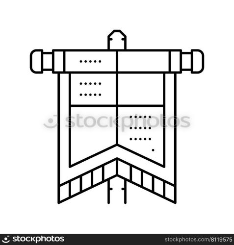 flag medieval line icon vector. flag medieval sign. isolated contour symbol black illustration. flag medieval line icon vector illustration