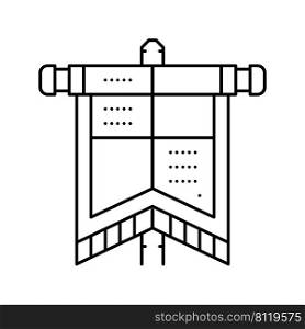 flag medieval line icon vector. flag medieval sign. isolated contour symbol black illustration. flag medieval line icon vector illustration