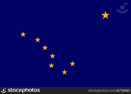 Flag of Alaska. Banner and patriotic symbol. Official colors. Flat vector illustration.. Flag of Alaska. Official colors. Flat vector illustration