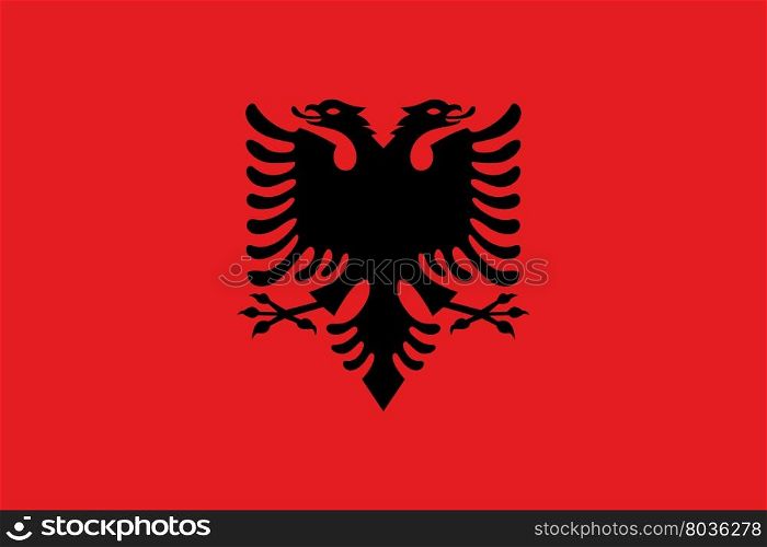 Flag of Albania. Flag of Albania National symbol. Vector illustration