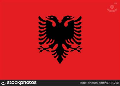 Flag of Albania. Flag of Albania National symbol. Vector illustration