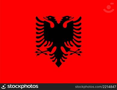 Flag of Albania. flat style.