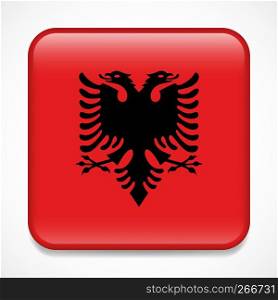 Flag of Albania. Square glossy badge