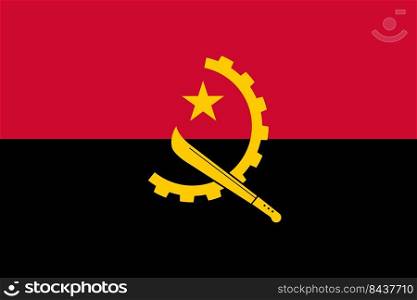 Flag of Angola. The national symbol of the country. Simple style