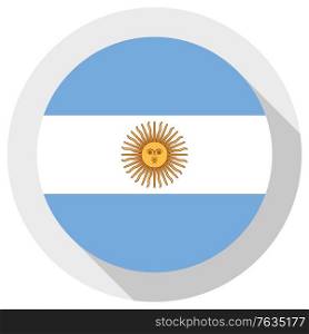 Flag of Argentina, round shape icon on white background, vector illustration