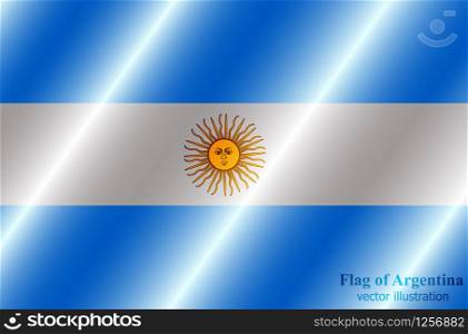 Flag of Argentina with folds. Colorful illustration with flag for design. Vector.. Flag of Argentina with folds. Colorful illustration with flag for design.