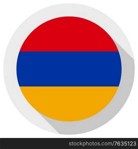 Flag of armenia, Round shape icon on white background, vector illustration
